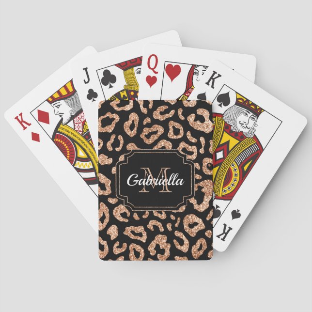 Jeu De Cartes Empreinte de léopard de parties scintillantes (dos)