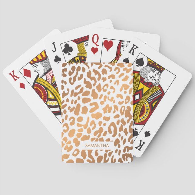 Jeu De Cartes Empreinte de léopard d'or (dos)