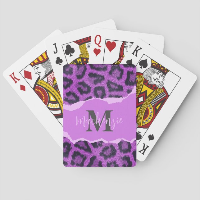 Jeu De Cartes Empreinte de léopard violet (dos)