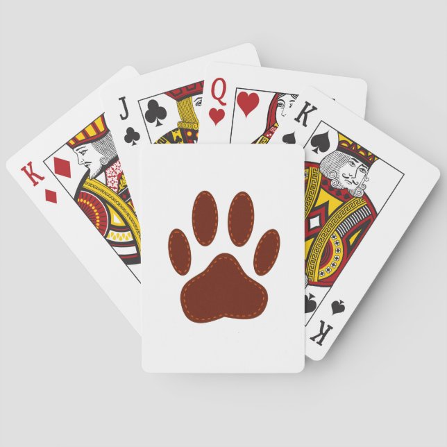 Jeu De Cartes Empreinte de patte de chien à pattes (dos)