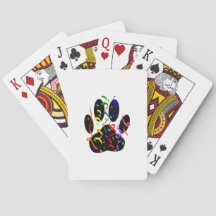 Jeu De Cartes Empreinte de patte De Chien Avec Confetti Et Strea