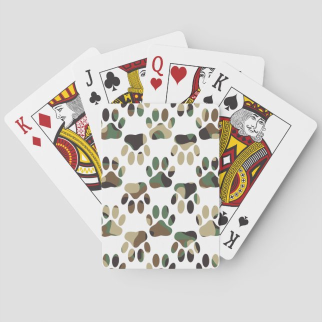 Jeu De Cartes Empreinte de patte de chien Motif Camo (dos)