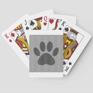 Jeu De Cartes Empreinte de patte de chien sur les vagues noires