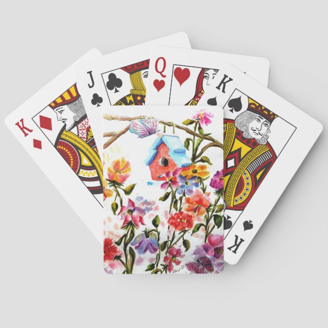 JEU DE CARTES EMPREINTES DE PATTES BIRD HOUSE JOUER CARTES (dos)