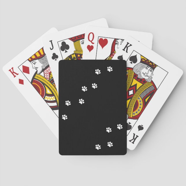 Jeu De Cartes Empreintes de pattes Jouant aux cartes (dos)