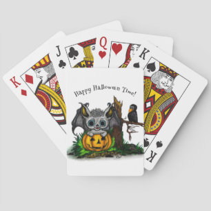 Jeu De Cartes En attente d'Halloween, Bat mignonne et Corbeau