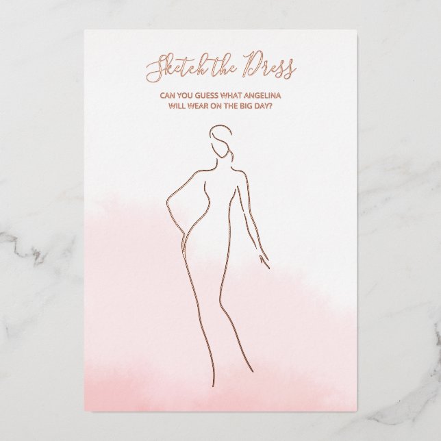 Jeu de cartes en feuille pour une douche de mariée (Recto)