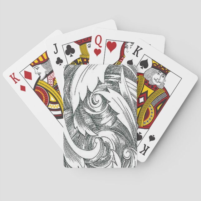 Jeu De Cartes Encre Art Swirl Jouer des cartes (dos)