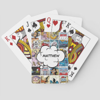 Jeu De Cartes Enfants Caractère Cool coloré Face Nom du collage