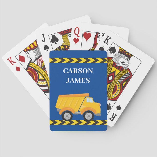 Jeu De Cartes Enfants Construction Camion Camion sur mesure Blue (dos)