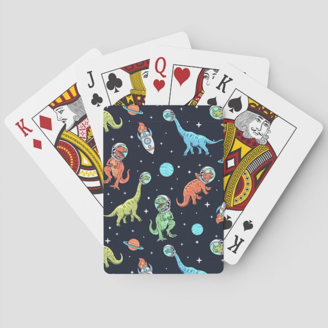 Jeu De Cartes Enfants Dinosaur Astronaut Motif (dos)