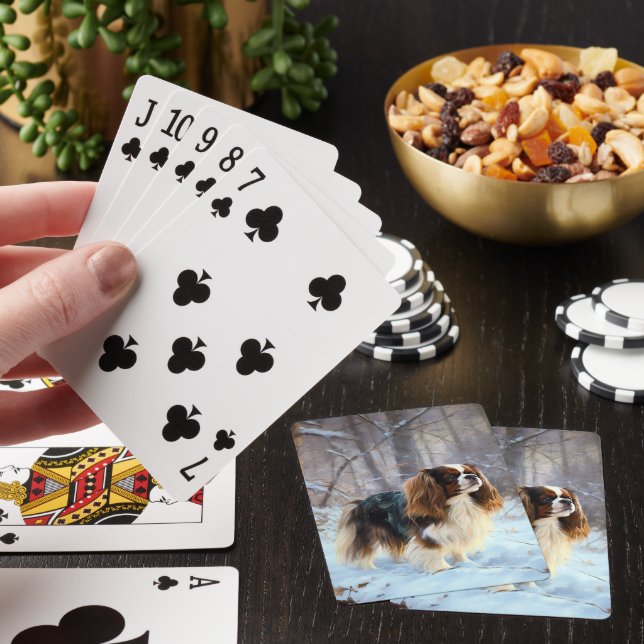 Jeu De Cartes English Toy Spaniel Laisser Neige Noël (In Situ)