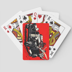 Jeu De Cartes Enlèvement de femmes par le Krampus rouge en voitu