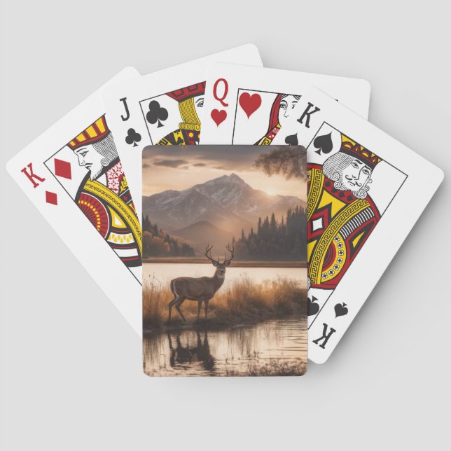 Jeu De Cartes Énorme cerf à cheval sur le lac Mountain (dos)