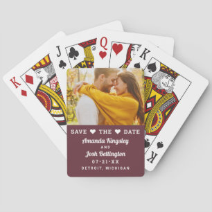 Jeu De Cartes Enregistrer la date Bourgogne photo de mariage per