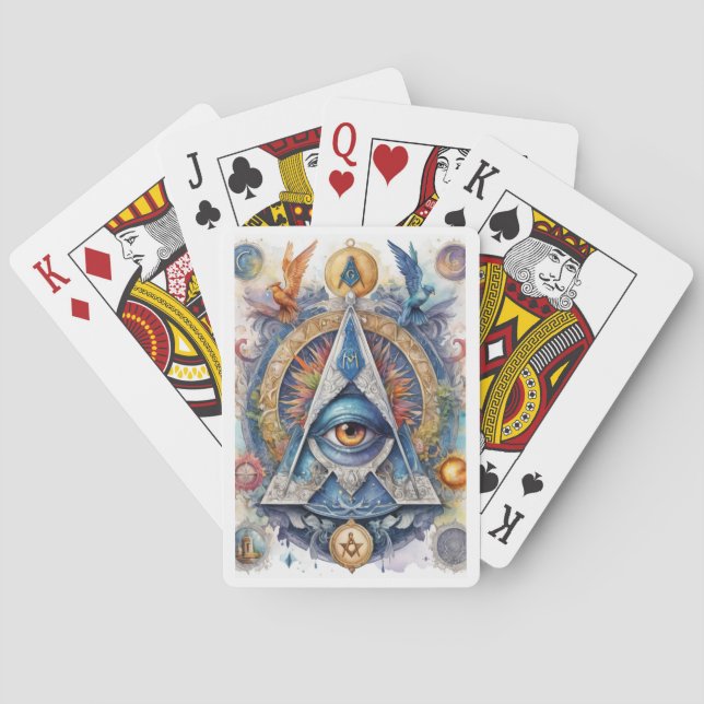 Jeu De Cartes Ensemble maçonnique de cartes de poker (dos)