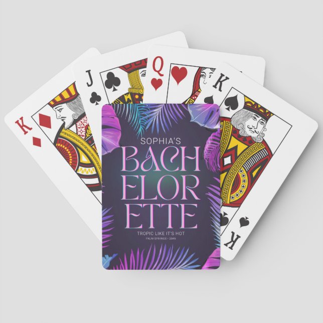 Jeu De Cartes Enterrement de vie de jeune fille tropical aux pal (dos)