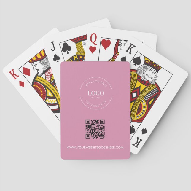 Jeu De Cartes Entreprise LOGO Entreprise QR CODE Rose (dos)