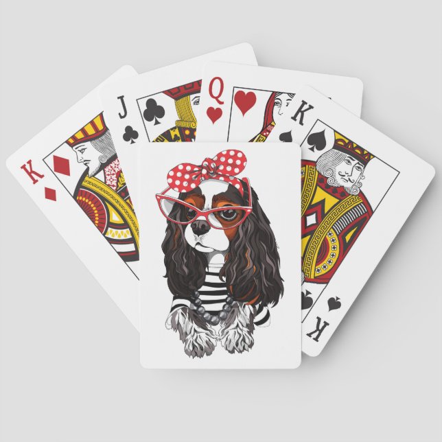 Jeu De Cartes Épagneul cavalier du Roi Charles de Paris avec (dos)