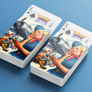 Jeu De Cartes Épiningle d'avion vintage