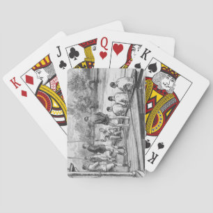 Jeu De Cartes Équipage Vintage de rameurs dans un bateau au quai