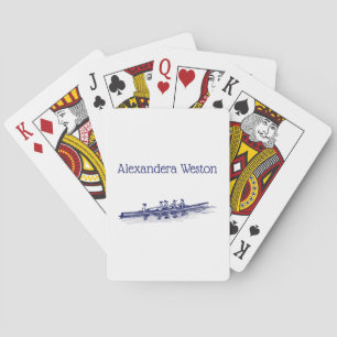 Jeu De Cartes Équipe de sports nautiques féminine Blue Rowing Ro