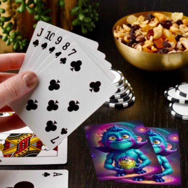 Jeu De Cartes Espace Alien & Ami (Poker type playing cards . Easy to shuffle smooth card stock. 2.5" x 3.5" )