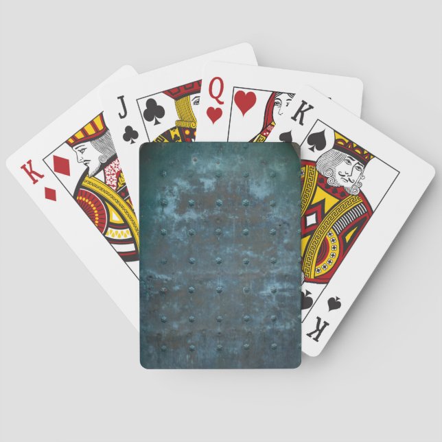 Jeu De Cartes Espagnol porte ternie vieux par cuivre en métal (dos)