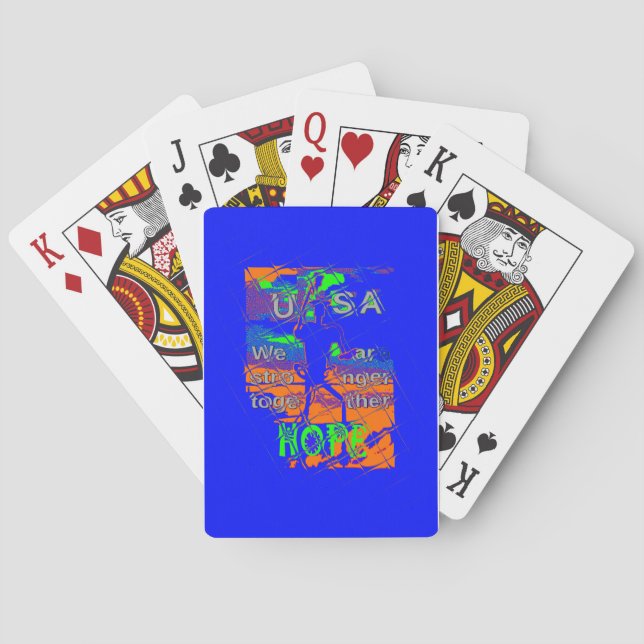 Jeu De Cartes Espoir psychédélique des Etats-Unis : Art Blue Uni (dos)