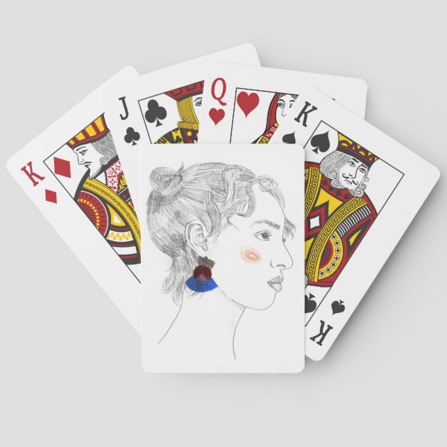 Jeu De Cartes Esquisse d'aperçu - Portrait (dos)