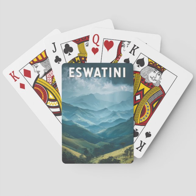 Jeu De Cartes Eswatini Illustration Voyage Art Vintage (dos)