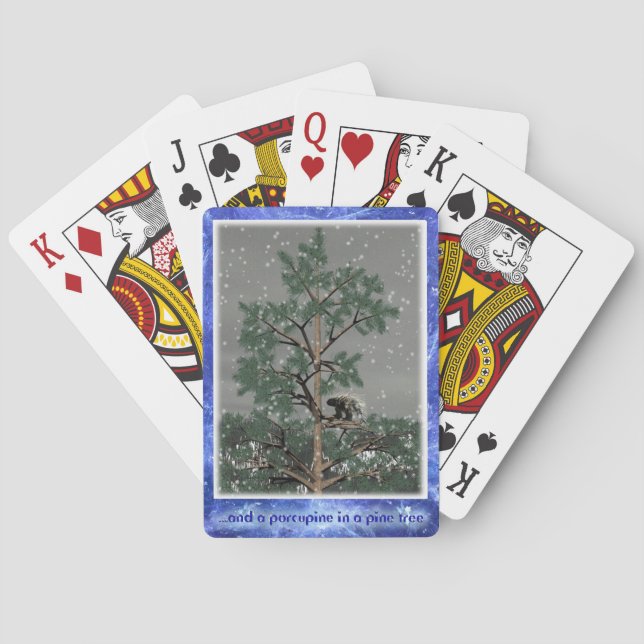 Jeu De Cartes Et Une Porcupine Dans Un Pin Tree (dos)