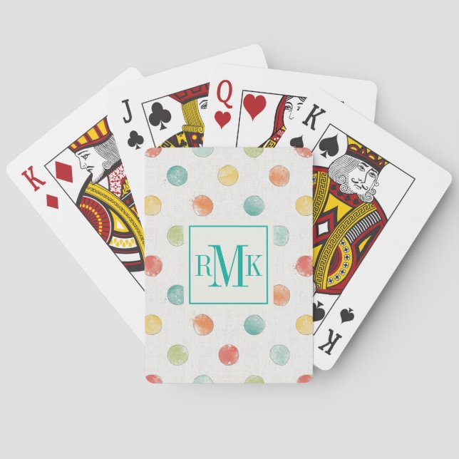 Jeu De Cartes Étape réfléchie de papillons du monogramme | (dos)