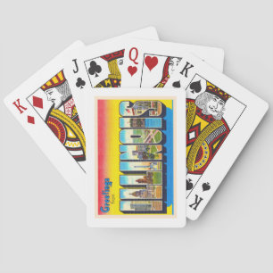Jeu De Cartes État de l'Illinois IL Vintage Grande Lettre Carte