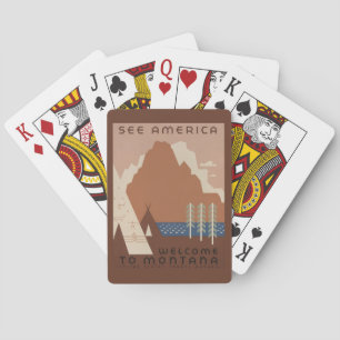 Jeu De Cartes État du Montana : Tribus indiennes, Montagnes, Pra
