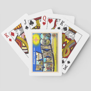 Jeu De Cartes État du Nouveau-Mexique NM Grande Lettre Carte pos