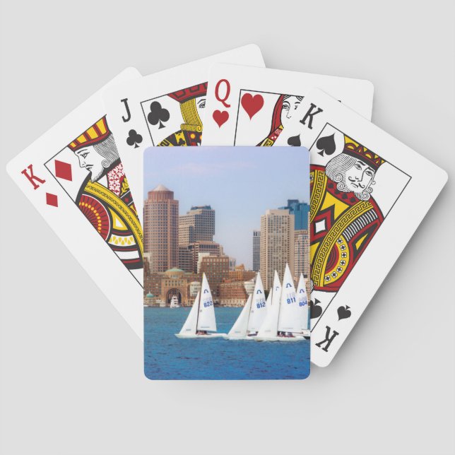 Jeu De Cartes États-Unis, Massachusetts. Skyline 4 de Boston Wat (dos)