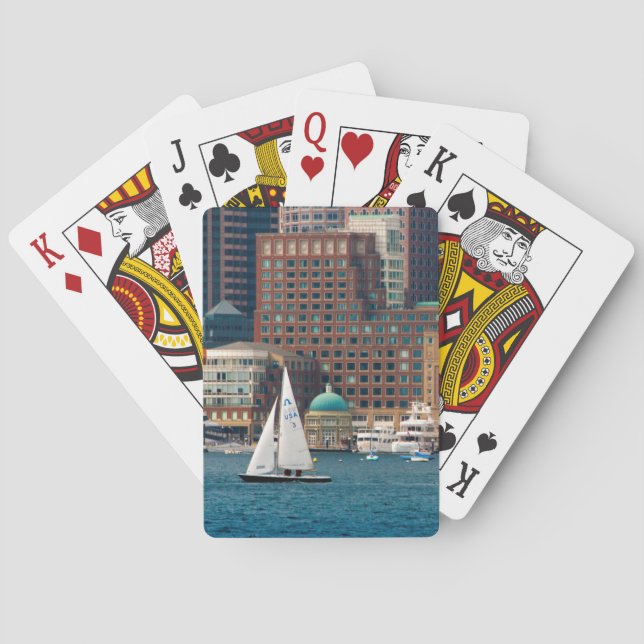 Jeu De Cartes États-Unis, Massachusetts. Skyline Waterfront 2 de (dos)