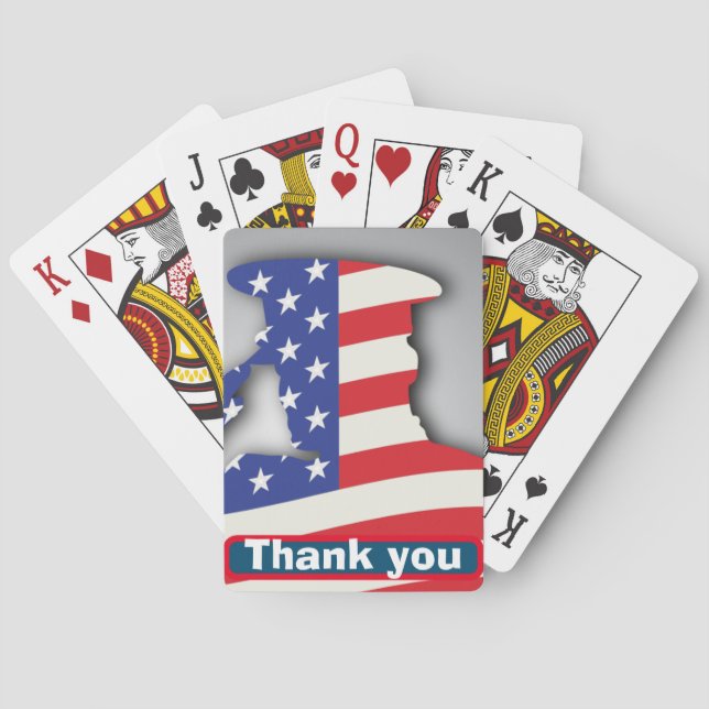 Jeu De Cartes Etats-Unis militaire merci vétérans, jour des vété (dos)