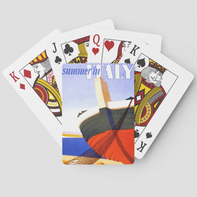 Jeu De Cartes Été en Italie Vintage voyage (dos)