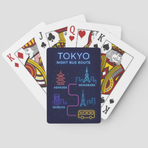 Jeu De Cartes Étiquette de bagage à néon de la ligne de bus de n