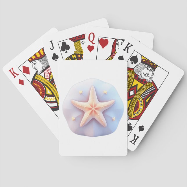 Jeu De Cartes Étoile de mer sur une pierre de forme unique (dos)