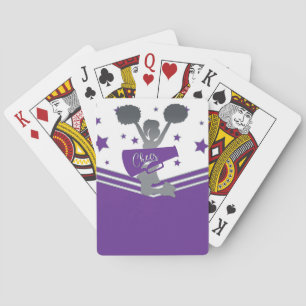 Jeu De Cartes Étoiles Argent Blanc Violet Cheer Cheer-leading
