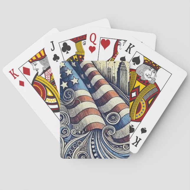 Jeu De Cartes Étoiles, bandes et stratégie (dos)