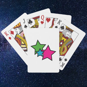 Jeu De Cartes Étoiles Néon Couleur Rose Bleu Vert