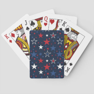 Jeu De Cartes Étoiles patriotiques sur fond bleu marine