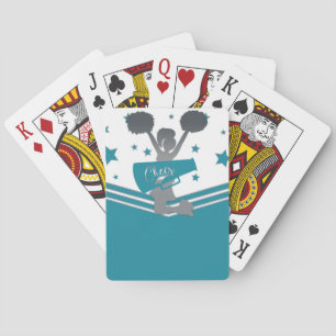 Jeu De Cartes Étoiles turquoises d'argent blanc Cheer Cheer