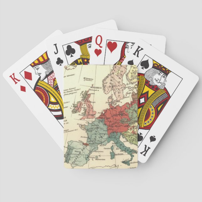 Jeu De Cartes Europe Carte Pays Antique Mondiale (dos)