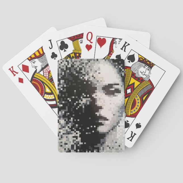 Jeu De Cartes Evaporation Pixel noir et blanc Portrait d'art (dos)