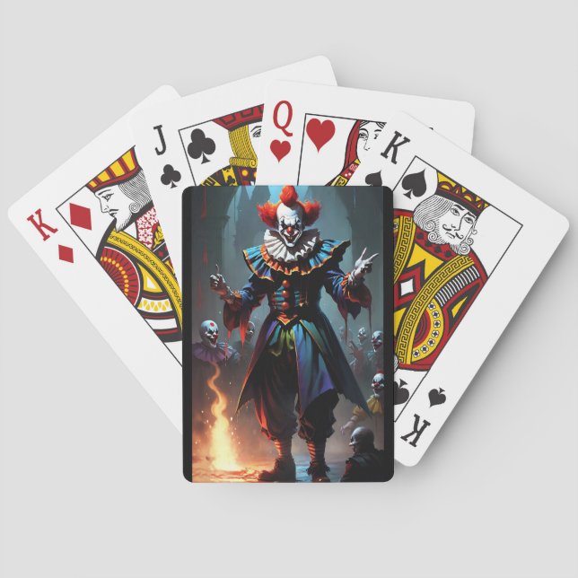 Jeu De Cartes Evil clown poker cards black (dos)